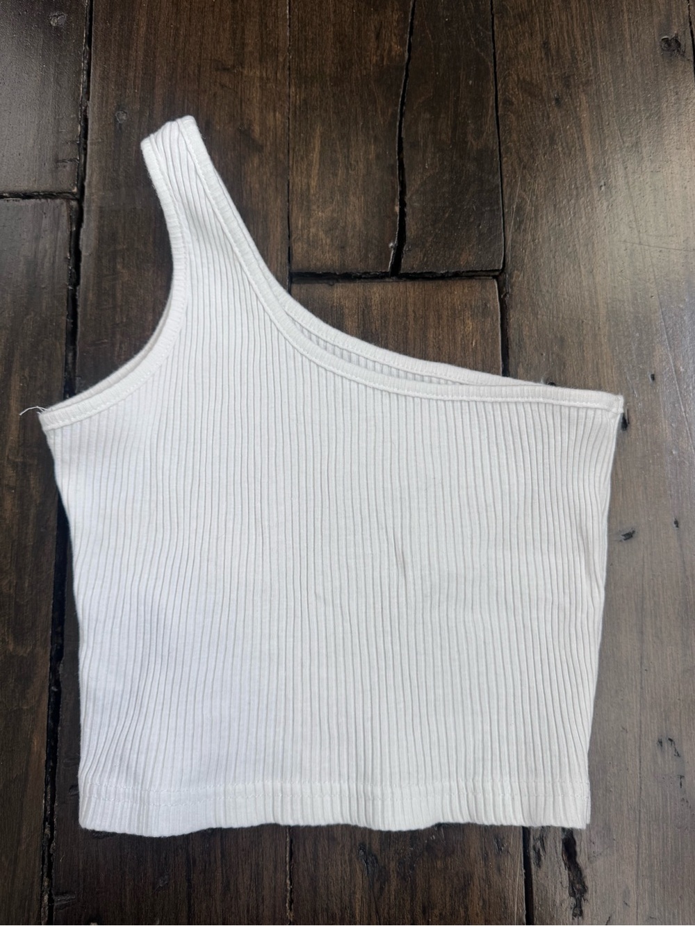 White One-Shoulder Ribbed Crop Dress